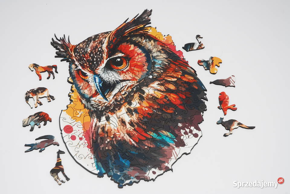 Puzzle Drewniane Premium EKO Układanka SOWA Łódź