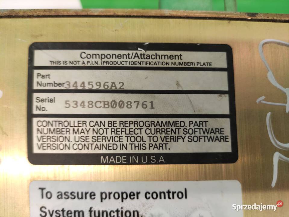 Komputer Sterownik Moduł ECU 344596A2 Case MX Wilkowo