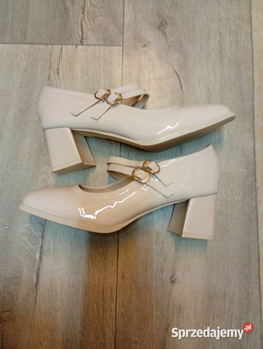 40 Ekskluzywne beżowe kremowe czółenka 26cm Moda i Styl