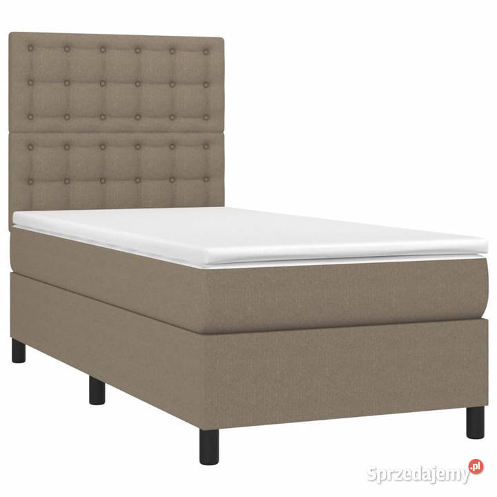 Łóżko kontynentalne z materacem taupe tkanina 203cm Warszawa sprzedam