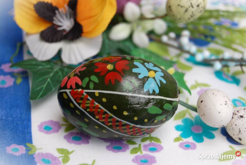 Stara pisanka drewniana ręcznie malowana 6 Lublin