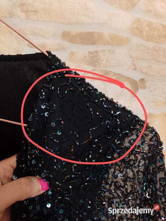 38M Handmade Bogato zdobiona cekinami bluzka Kraków