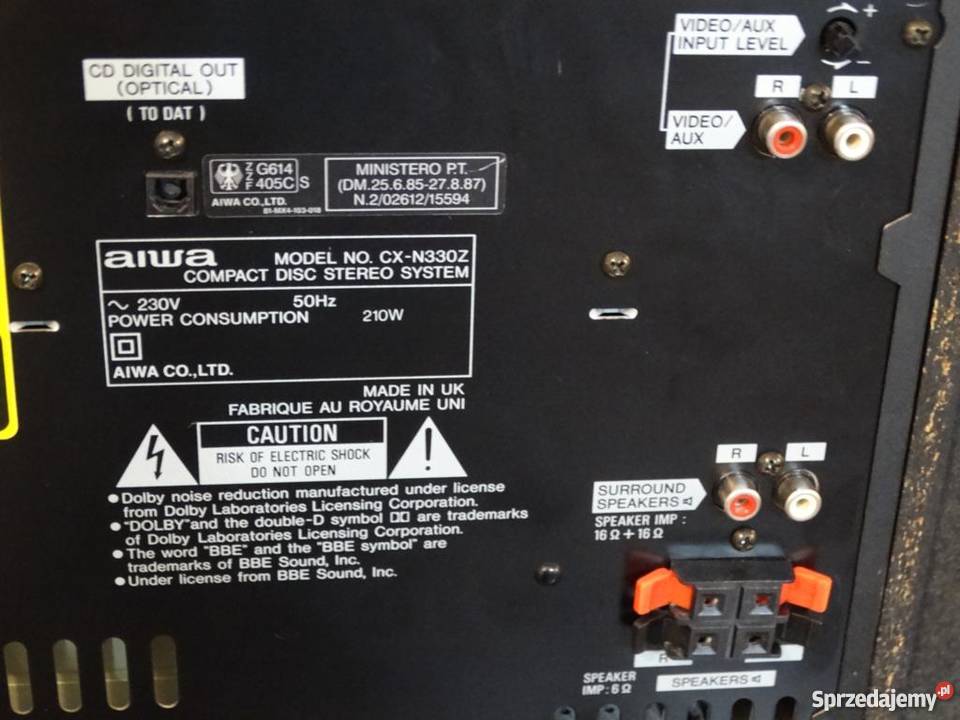 Wieża Aiwa pilot kolumny mocna 210 wat i Jasło