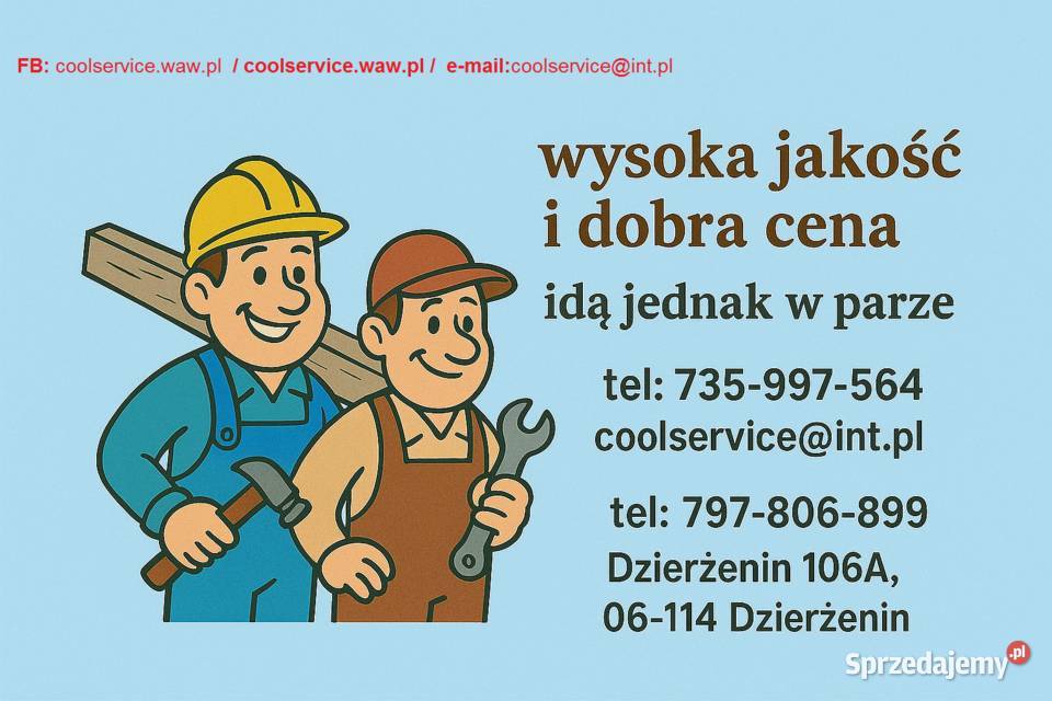 Montaż serwis klimatyzacji COOLSERVICE zaprasza