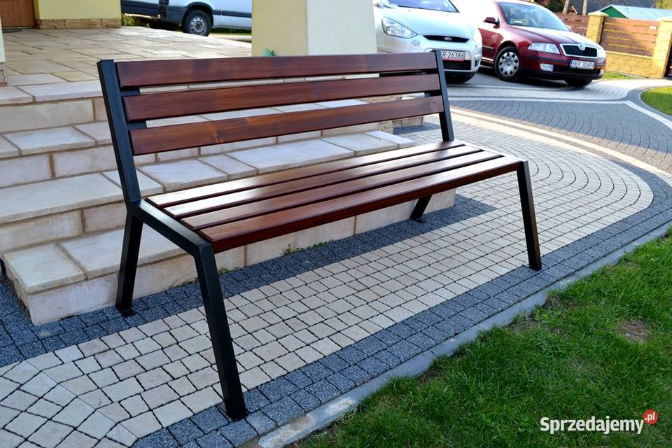 Ławka Parkowa Ogrodowa Miejska z oparciem loft Poznań