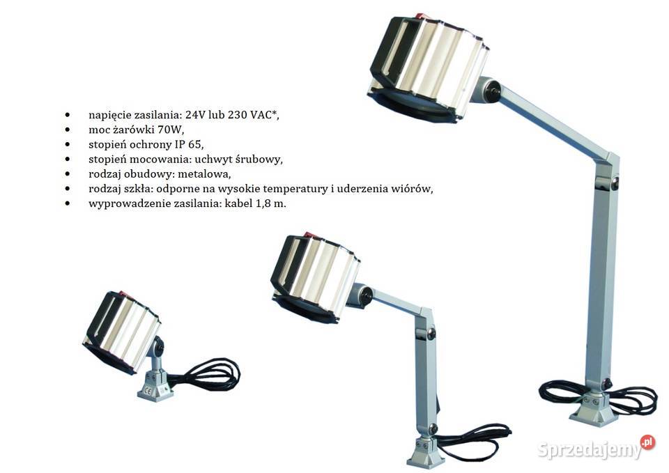 Lampa halogenowa do tokarki 24V niska Kępno