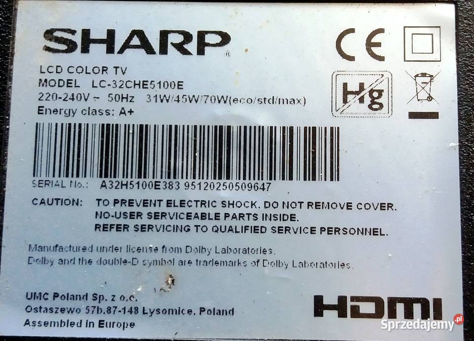 Moduły do Sharp LC32CHE5100