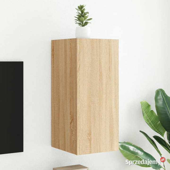 Ścienna szafka TV z LED dąb sonoma 305x35x70 sprzedam