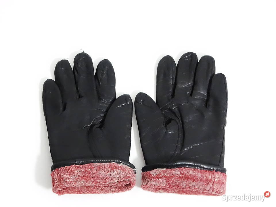 Rękawiczki zimowe skórzane z czerwonym środkiem Rozmiar L lubelskie