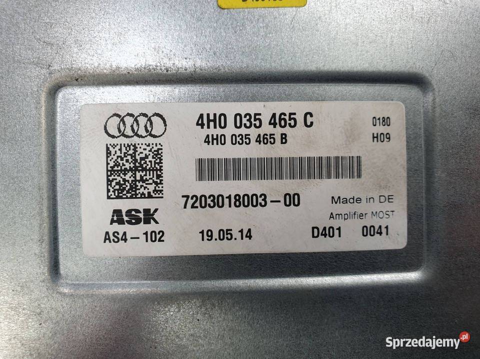 WZMACNIACZ AUDI A8 L D4 4H0035465C Lipno