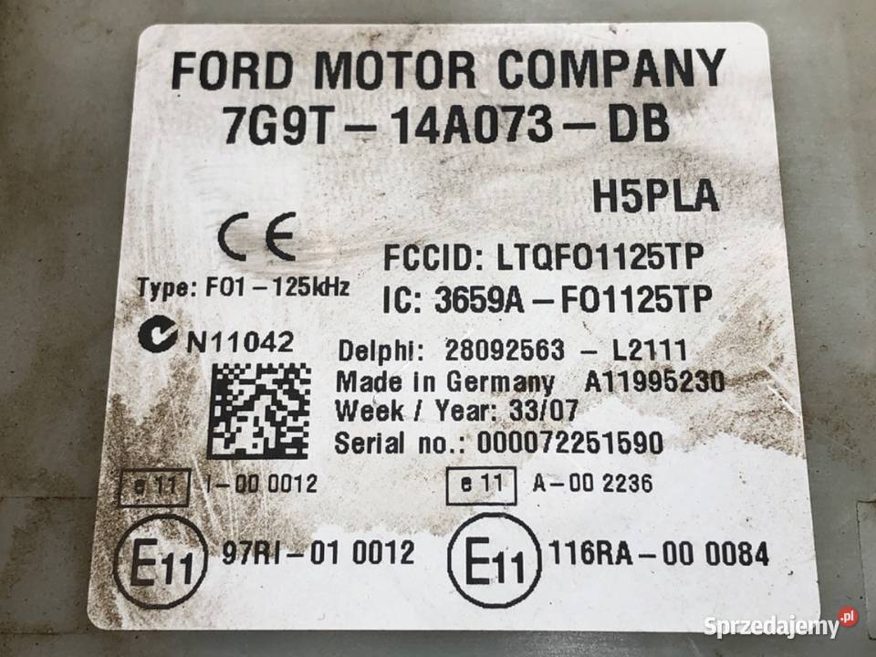 MODUŁ KOMFORTU FORD MONDEO MK4 7G9T14A073DB