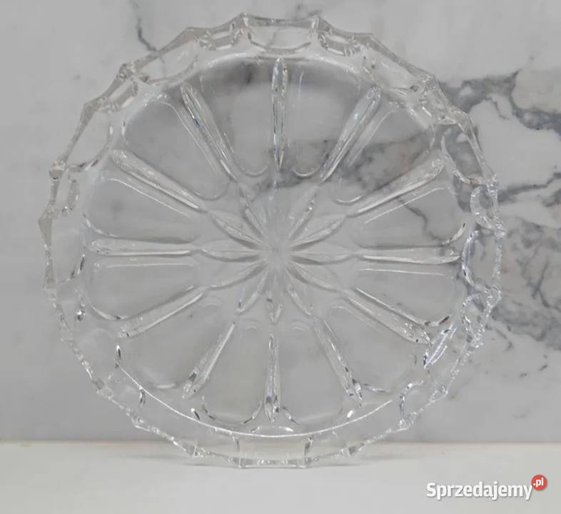 Talerz kryształowy z lat PRLu Łódź