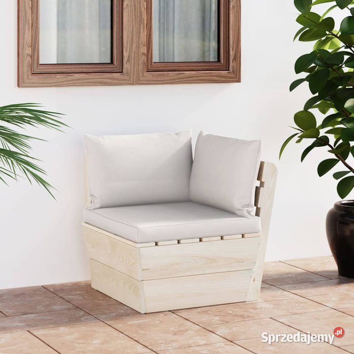 Ogrodowa sofa narożna z palet z poduszkami mazowieckie Warszawa