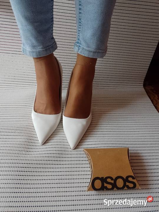 40 ASOS Białe czółenka Szpilki ślubne z Londynu Kraków