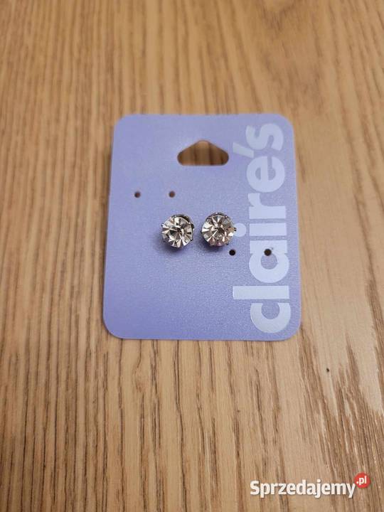 Srebrne kolczyki Claires Warszawa sprzedam