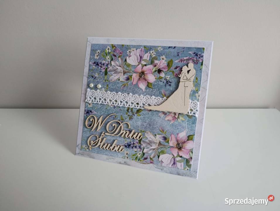 Kartka ręcznie robiona na Ślub handmade