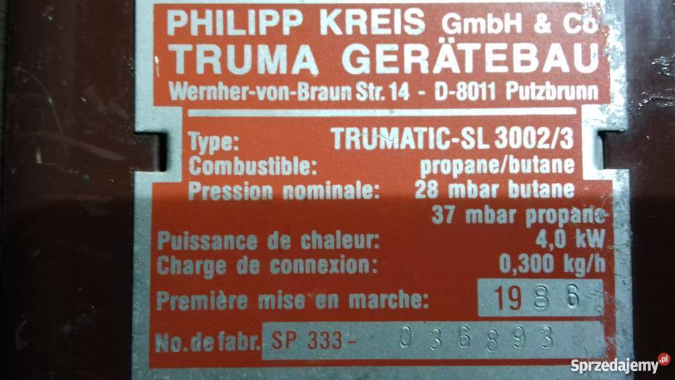Piecyk ogrzewanie trumatic sl3002 pomorskie Krokowa sprzedam