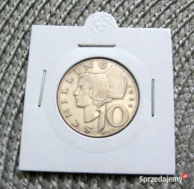Austria 10 Szylingów 1958r SREBRO Kalisz