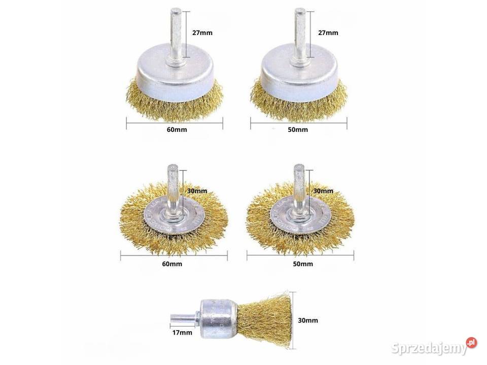 Szczotki druciane z mosiądzu na wkrętarkę zestaw Pozostałe Biała Podlaska sprzedam