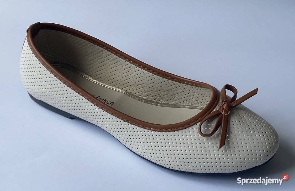 Beżowe baleriny z kokardą rozmiar 36 AK10 Żyrardów