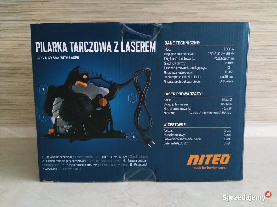 NAJTANIEJ Pilarka Tarczowa z Laserem 185mm 1200W Zabrze