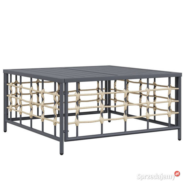 Stolik ogrodowy antracytowy 70x70x34 polirattan Warszawa