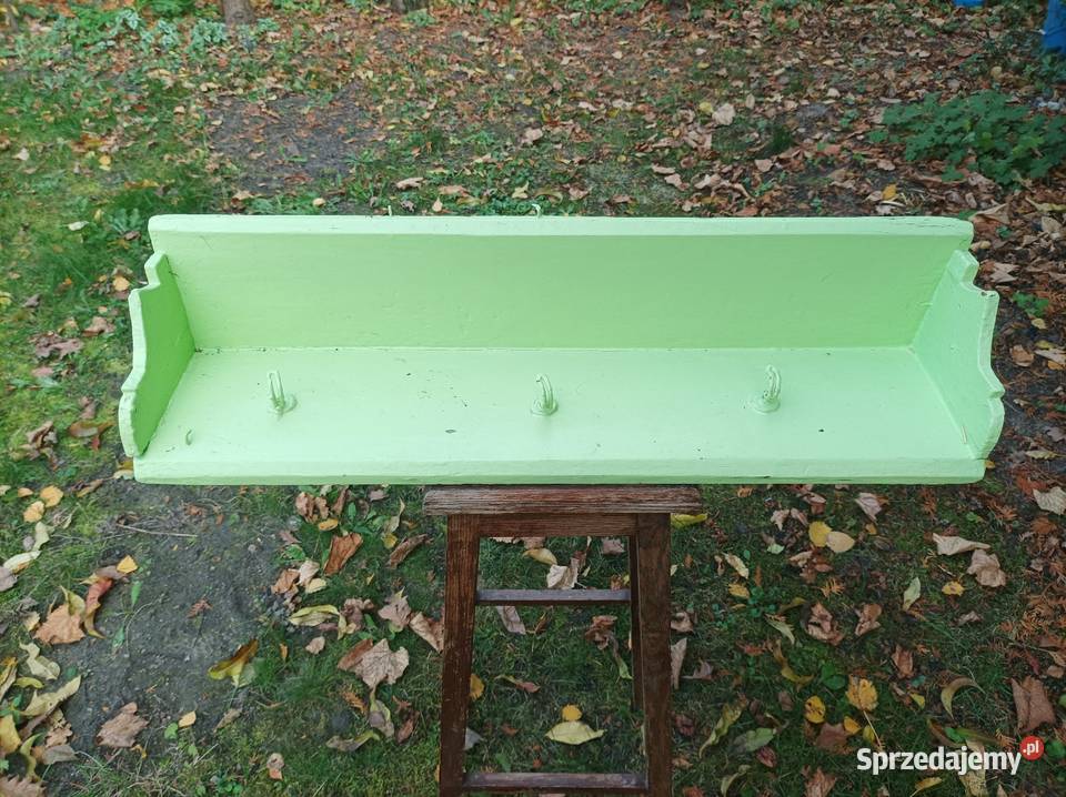 Półka wisząca drewniana PRL Sterdyń