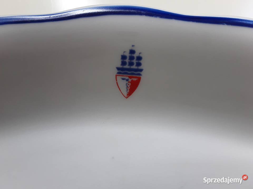 Półmisek porcelanowy z logo żeglarskim Warszawa