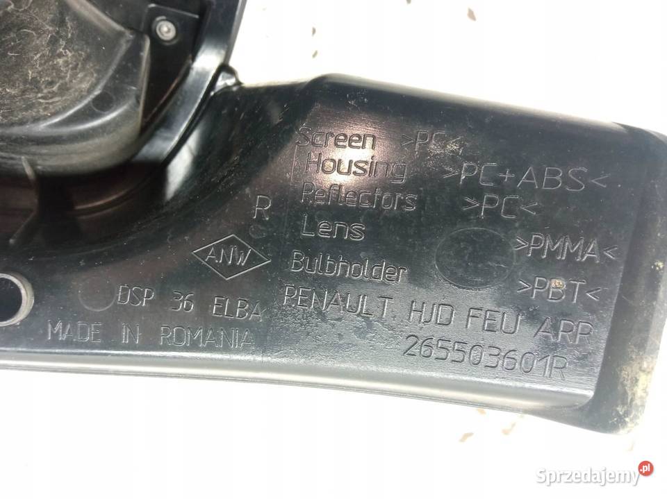 LAMPA TYŁ PRAWA EU USZKODZONA 265503601R Dacia Rok produkcji 2019 Lampy tylne sprzedam