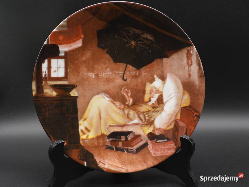 Talerz przedstawiający obraz Carla Spitzwega Raszków