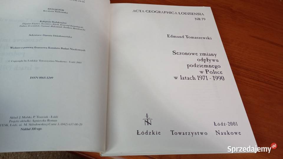 Sezonowe zmiany odpływu podziemnego w Polsce Gdańsk sprzedam