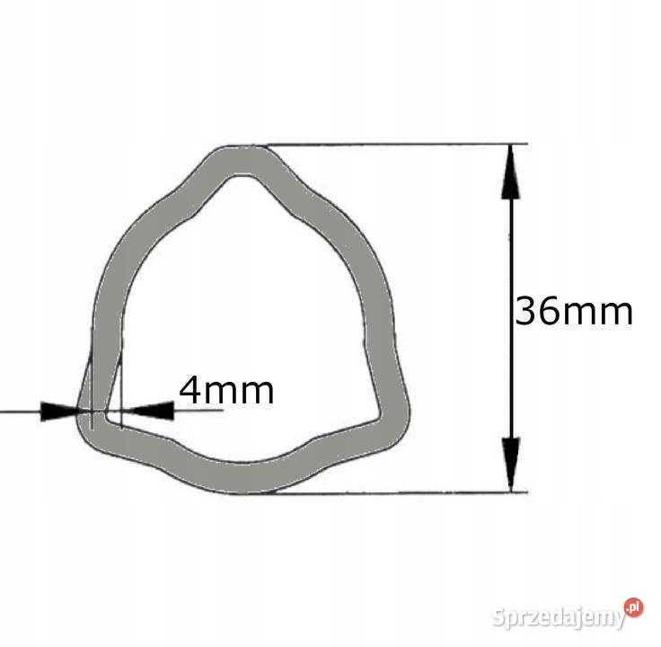 Rura wału WOM profilowana trójkąt 36x4mm 1m małopolskie Kamionna