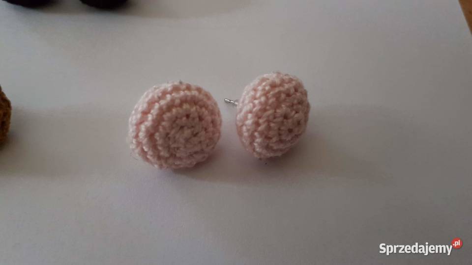 Kolczyki na szydełku kule hand made Dla kobiet Kamyk