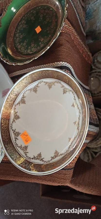 Patera Miseczka paterka ecru ze złotem Syg pomorskie Gdańsk