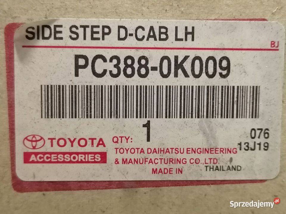 Stopień Lewy Próg Listwa Toyota Hilux 2018 osobowe wielkopolskie Pleszew sprzedam