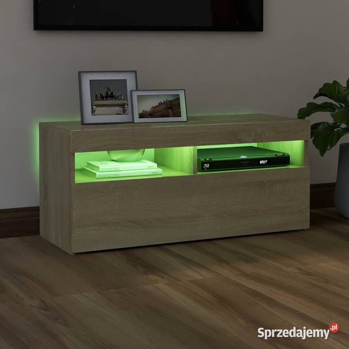 Szafka pod TV z oświetleniem LED dąb sonoma RTV Warszawa