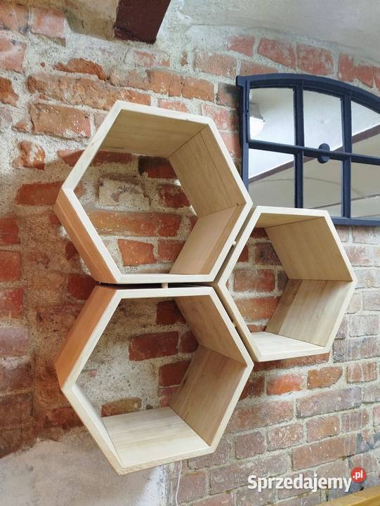 Półka dębowa heksagon Postolice