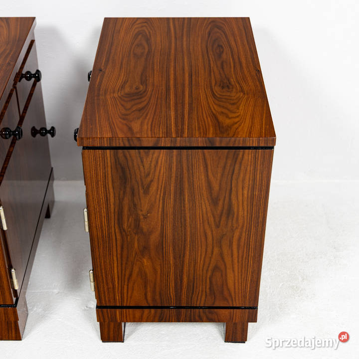 Dwie szafki nocne stoliki art deco palisander Swarzędz