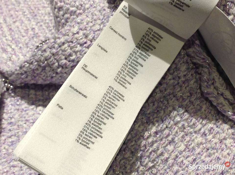 Kardigan Damski MAJE S z Blyszczącą Przędzą NOWY fioletowy Nowa Sól