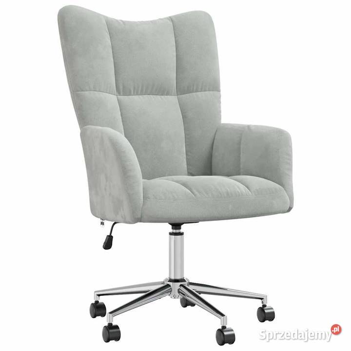 vidaXL Fotel jasnoszary obity aksamitem Warszawa sprzedam