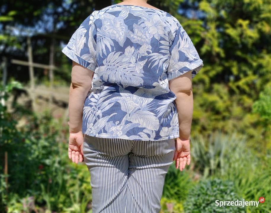Bluzka HM XL plus size 4XL 48 bawełna niebieska