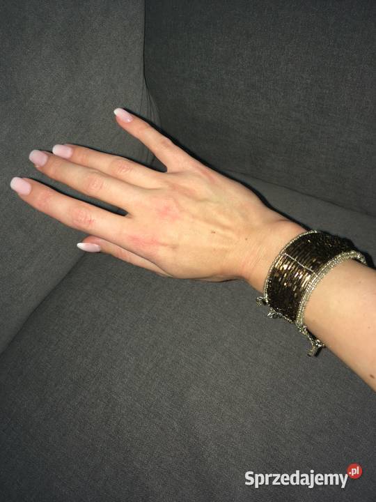 Nowa brązowa błyszcząca bransoletka koraliki Nisko