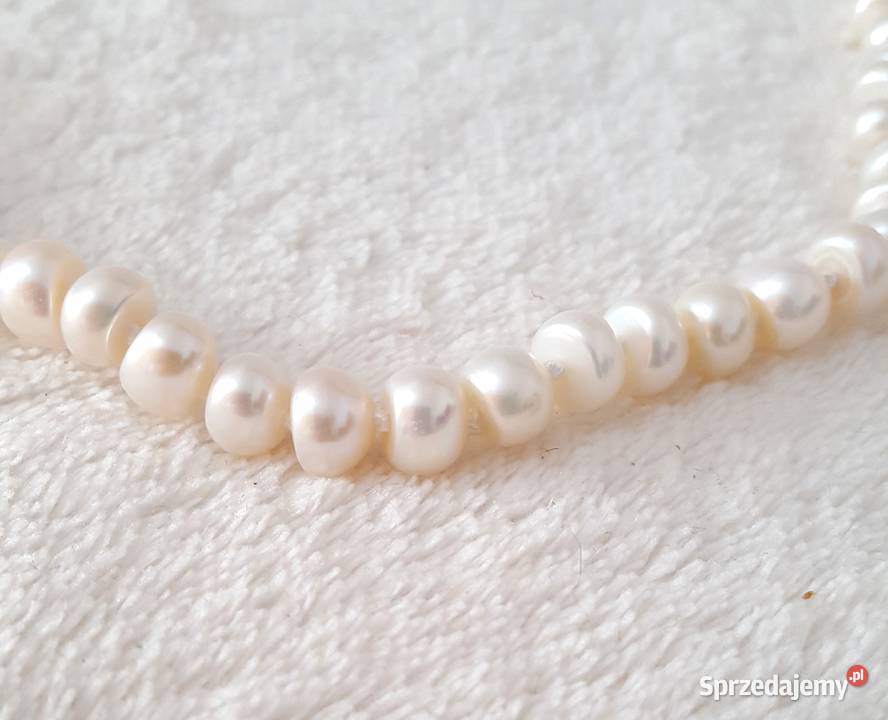Naszyjnik kolia z pereł perły białe prawdziwe zachodniopomorskie Szczecin