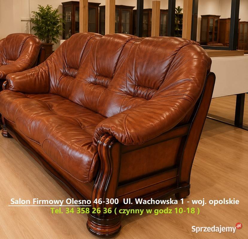 Nowy Stylowy Komplet LORD Skóra Naturalna Kolor Rybnik