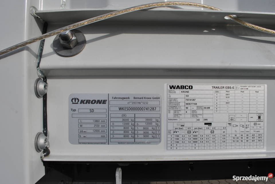 NACZEPA KRONE SD NOWA 2017 OŚ PODNOSZONA Modliszewko