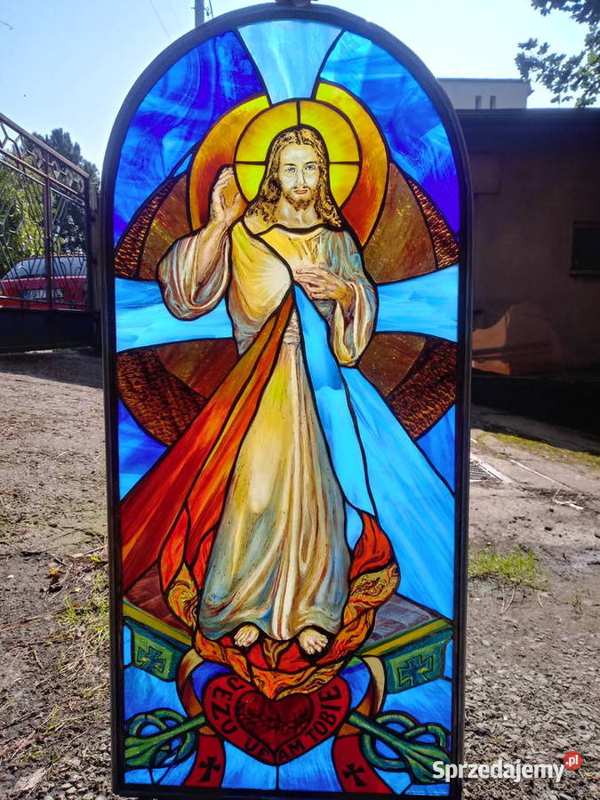 Miłosierdzie Boże witraż Rękodzieło śląskie Czechowice-Dziedzice