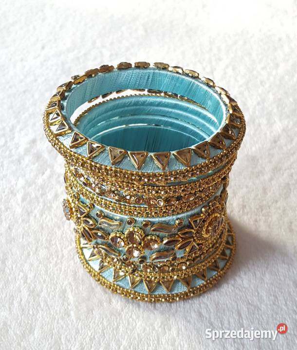 Indyjskie orientalne bransoletki bangle turkus