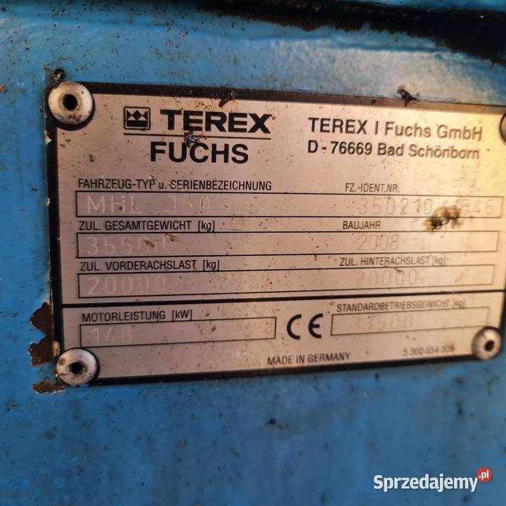 Koparka przeładunkowa Fuchs MHL 350 Złom Wegiel Środa Wielkopolska