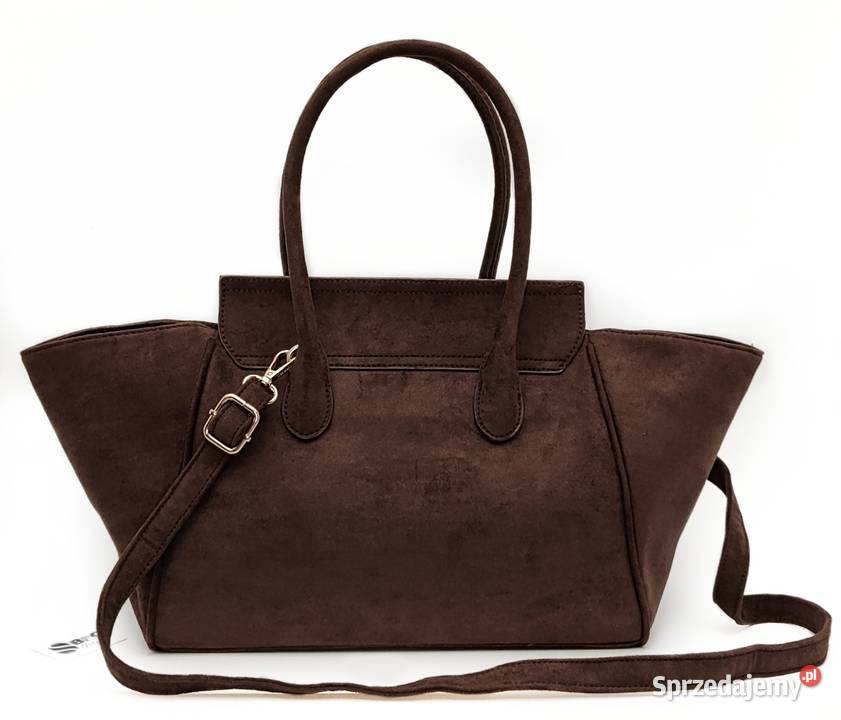 Torebka Zamszowa Eko Czekoladowa Shopper Warszawa