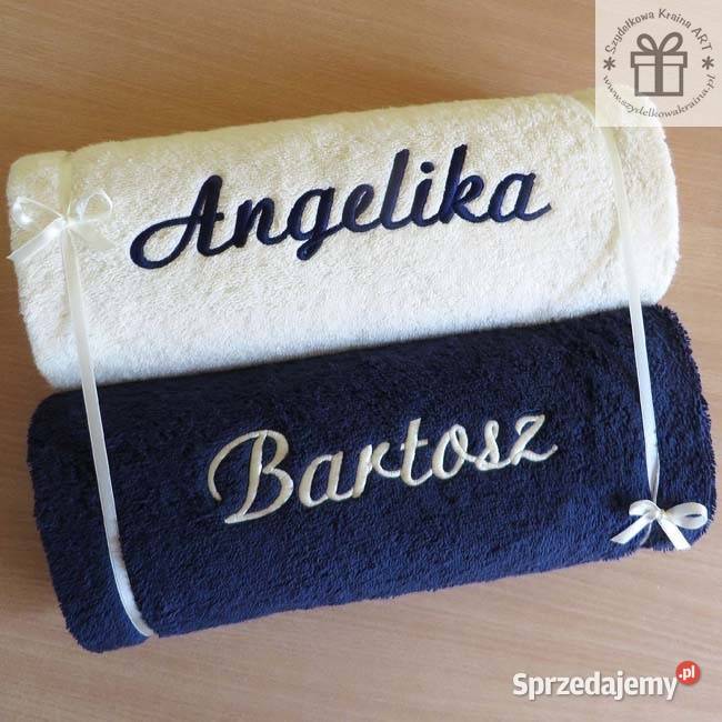 Ręcznik z HAFTEM imię prezent CHŁOPAK DZIEWCZYNA Akcesoria łazienkowe